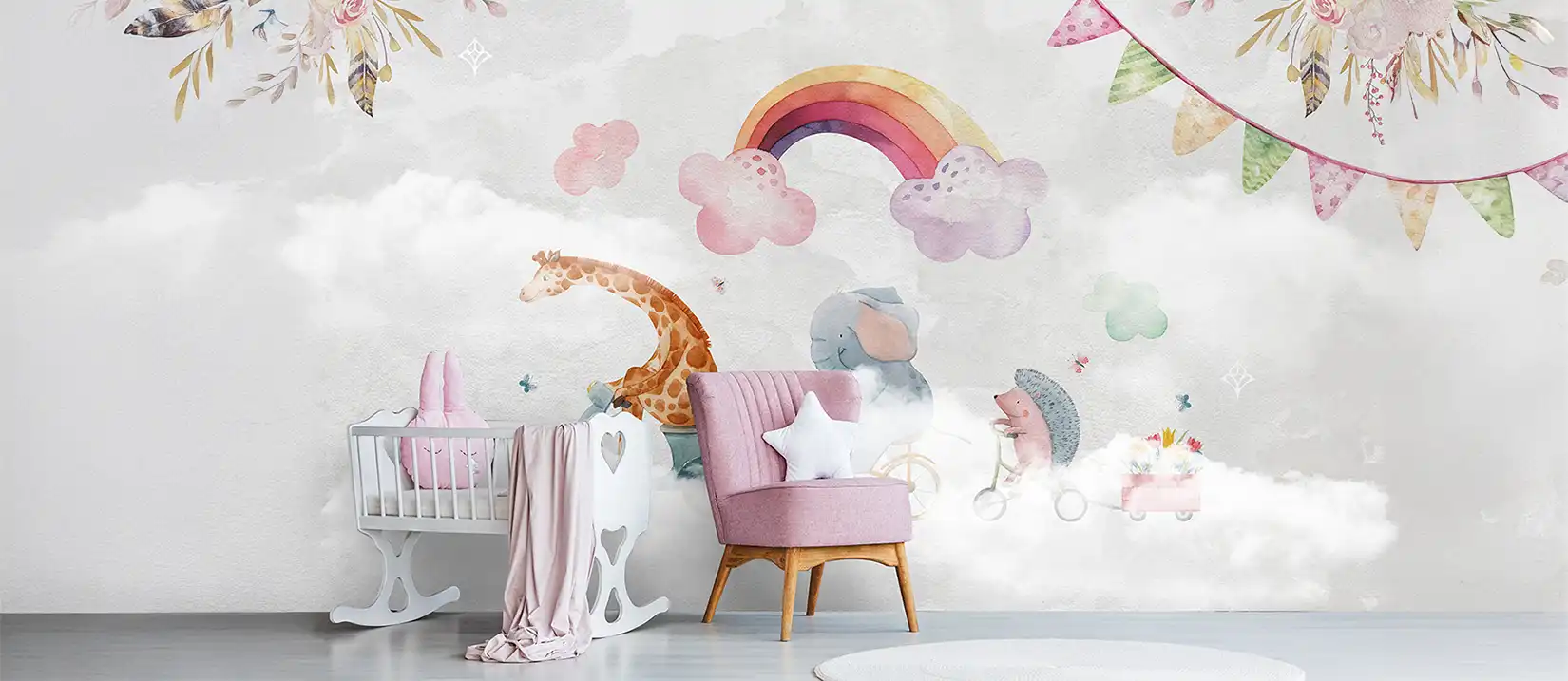 wallpaper nursery room kids under 3 years