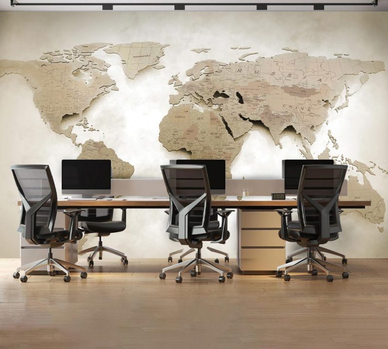 World Map Wallpaper, Wallpaper for Office